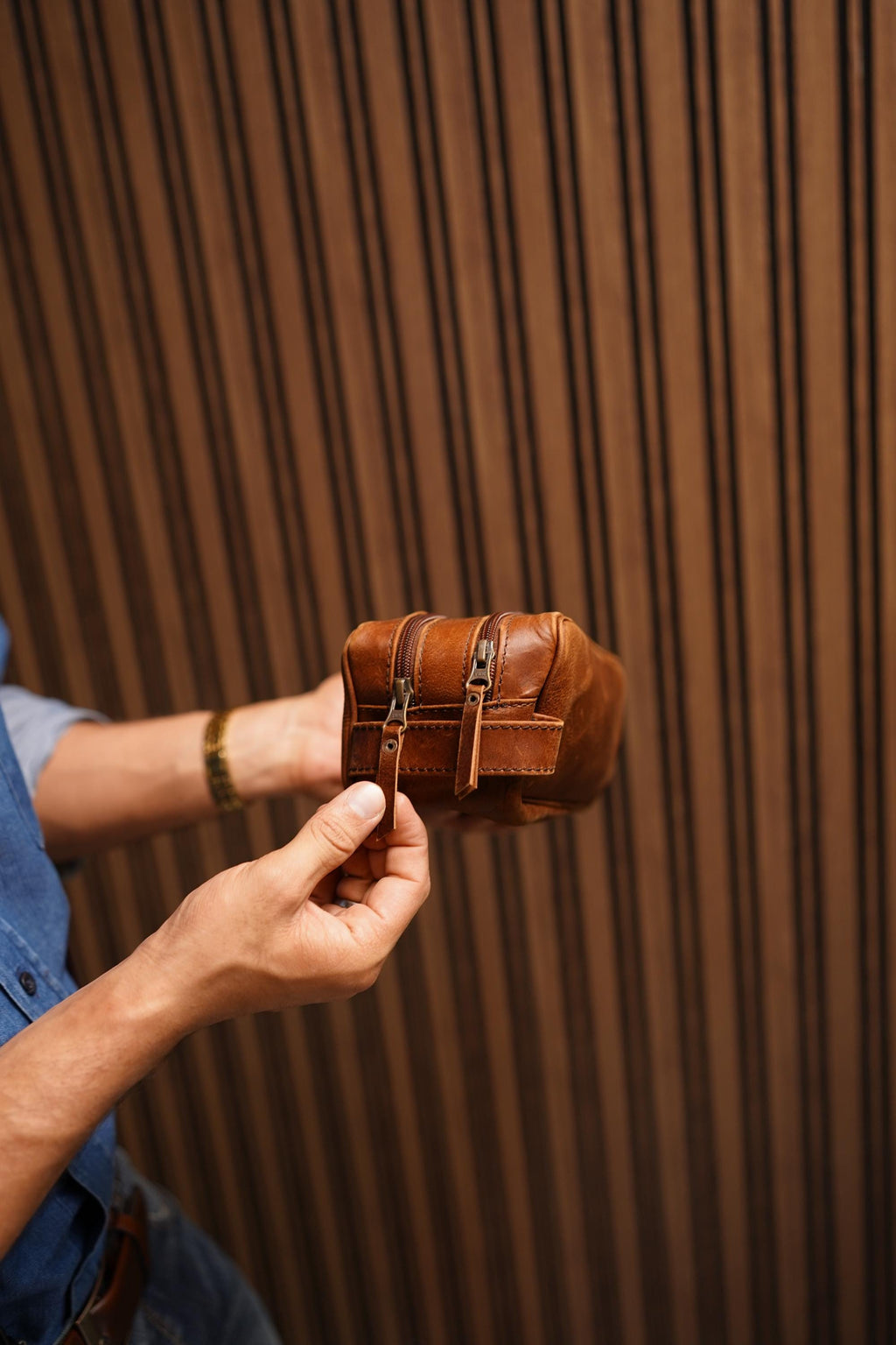 The Voyager 3 Zip, Handcrafted Full Grain Leather Dopp Kit, Toiletry Bag for Travel & Daily Use