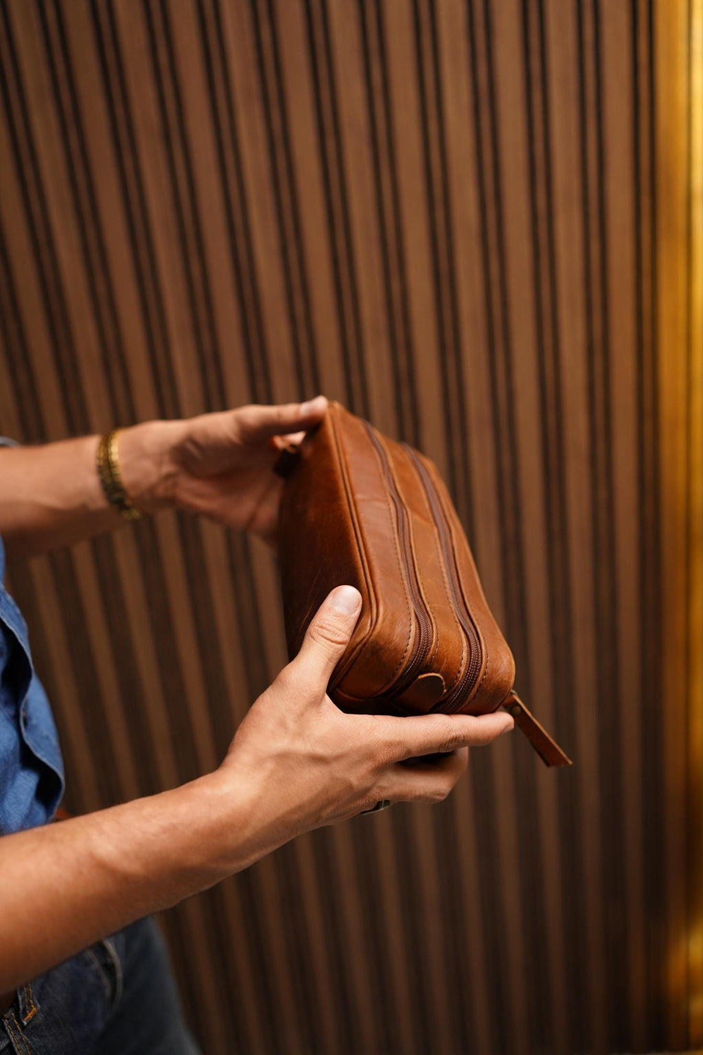 The Voyager 3 Zip, Handcrafted Full Grain Leather Dopp Kit, Toiletry Bag for Travel & Daily Use