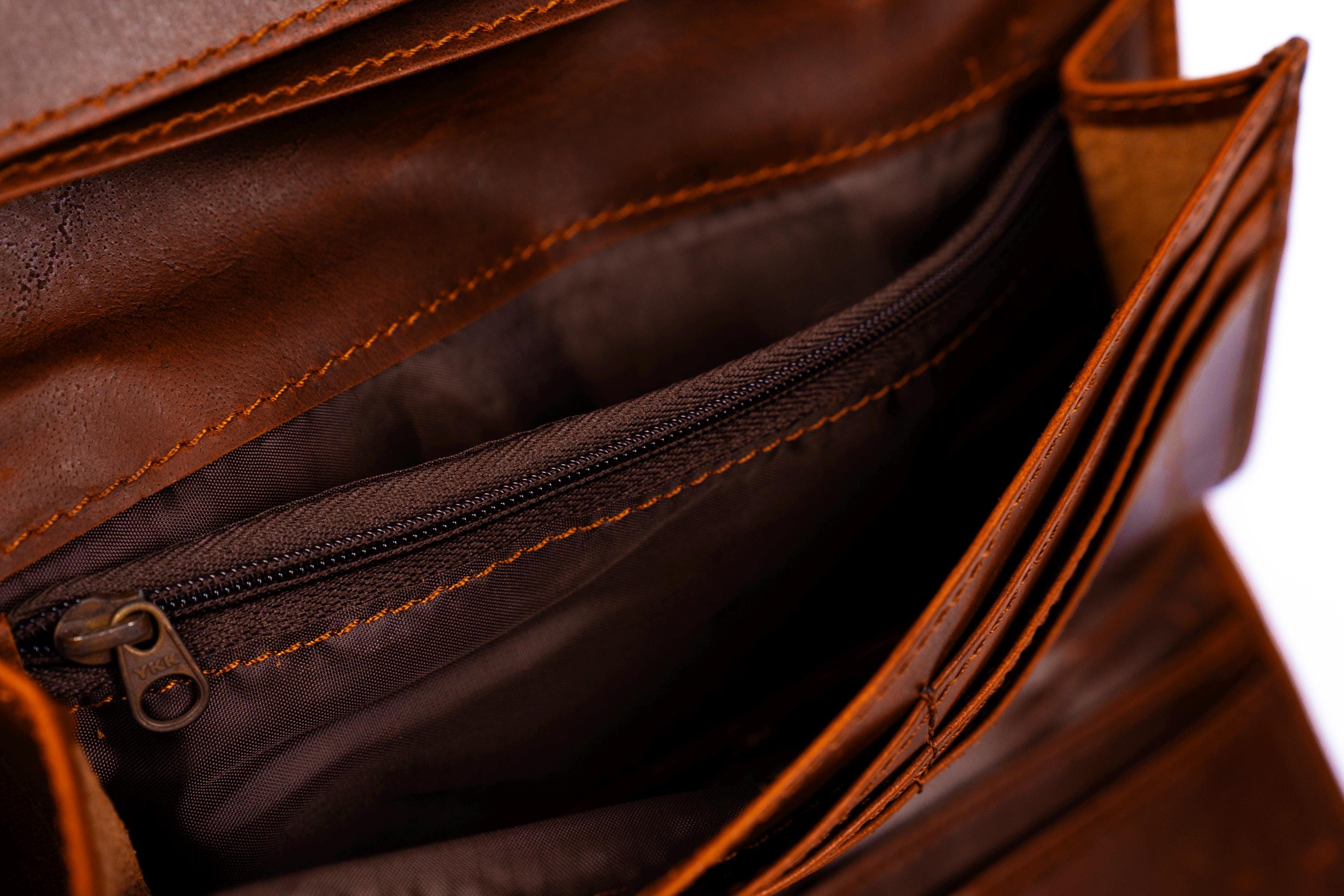 Genuine Leather Credit Card Holder, Handcrafted French Calfskin Long Wallet