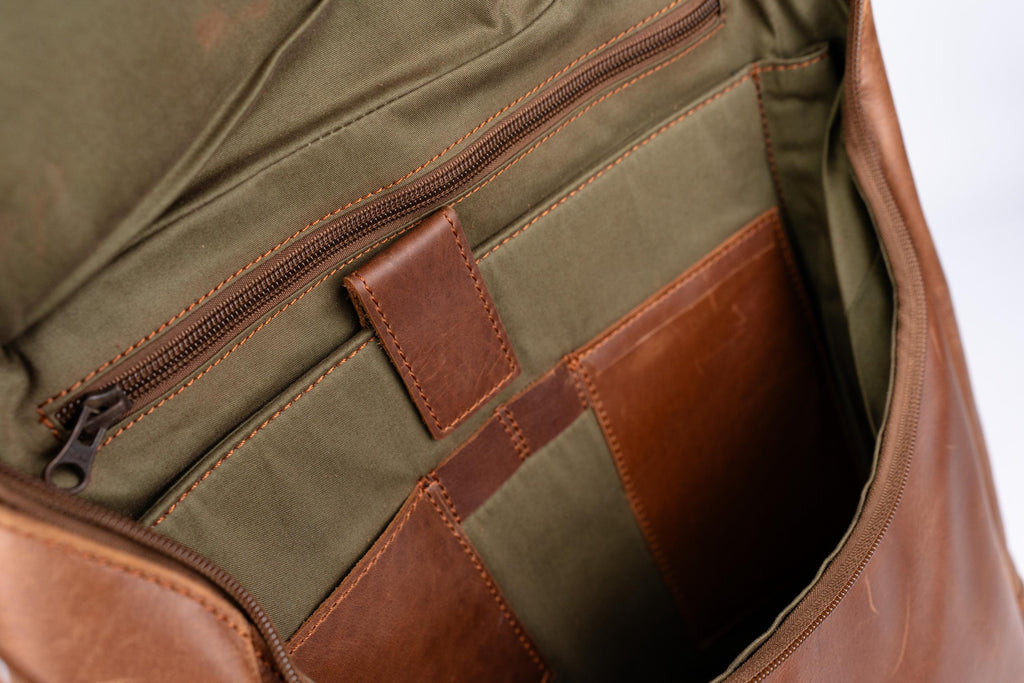 Leather Knapsack Rucksack, Slim Leather Backpack For Travel, Work, School, Shoulder Bag, Christmas Gifts For Women