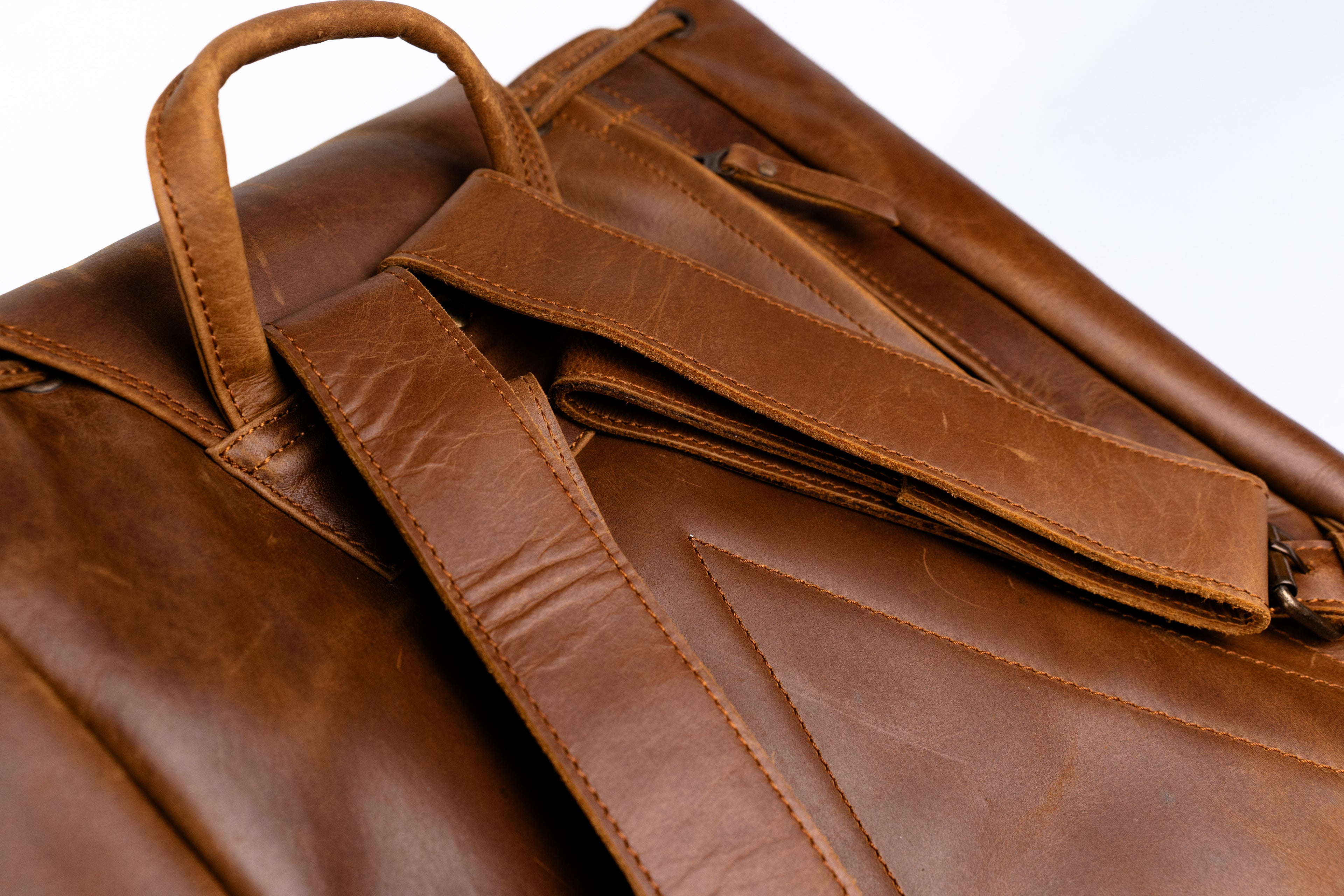 Handcrafted Leather Travel Rucksack, Full Grain Backpack, Personalized Gift.