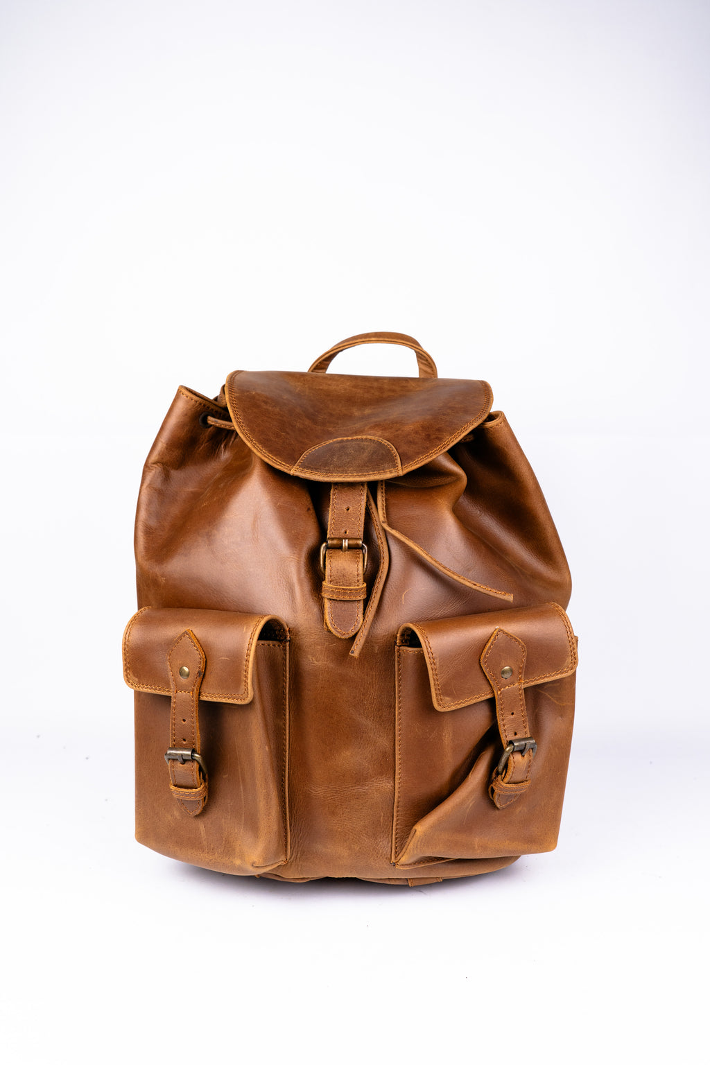 Handcrafted Leather Travel Rucksack, Full Grain Backpack, Personalized Gift.