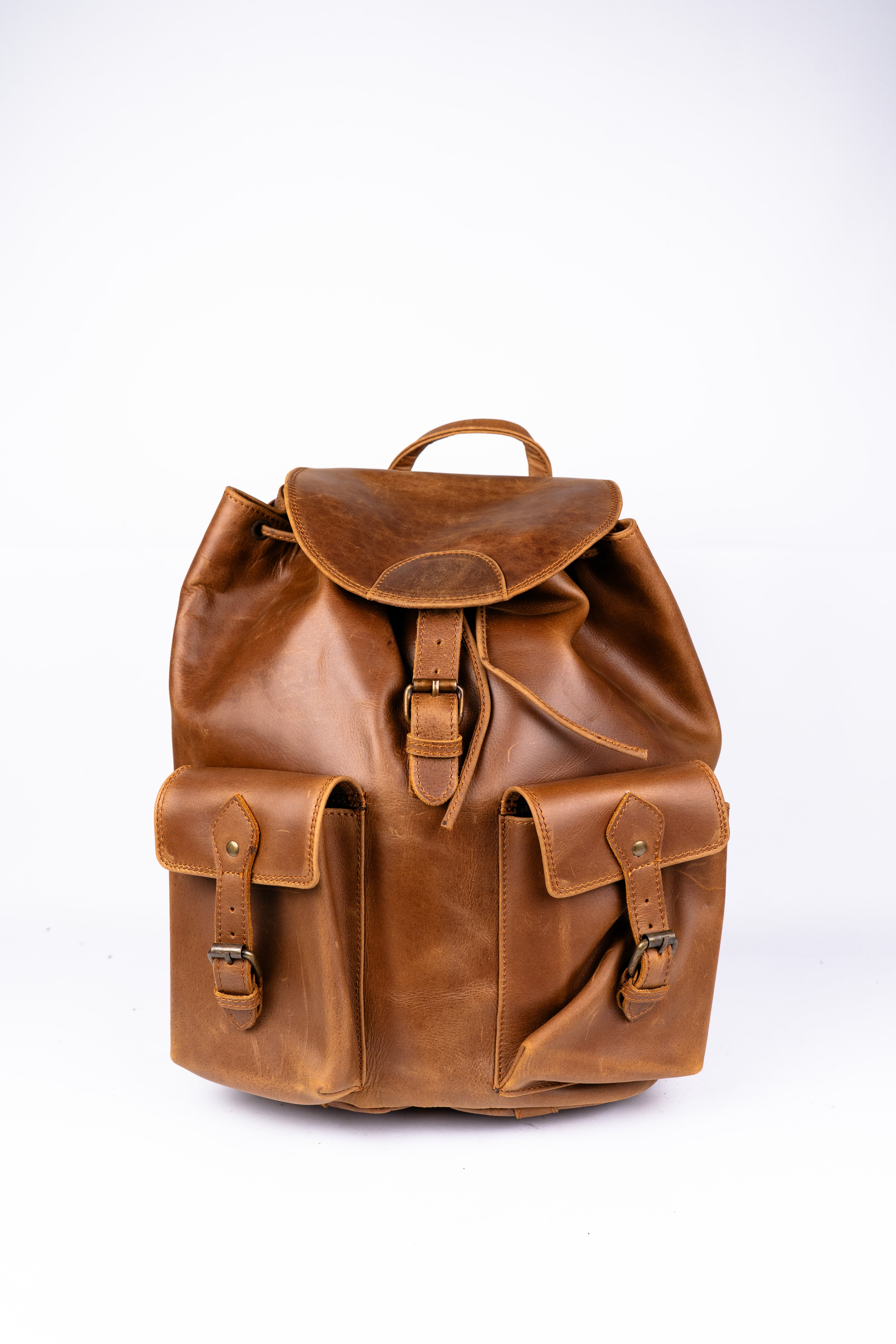 Handcrafted Leather Travel Rucksack, Full Grain Backpack, Personalized Gift.