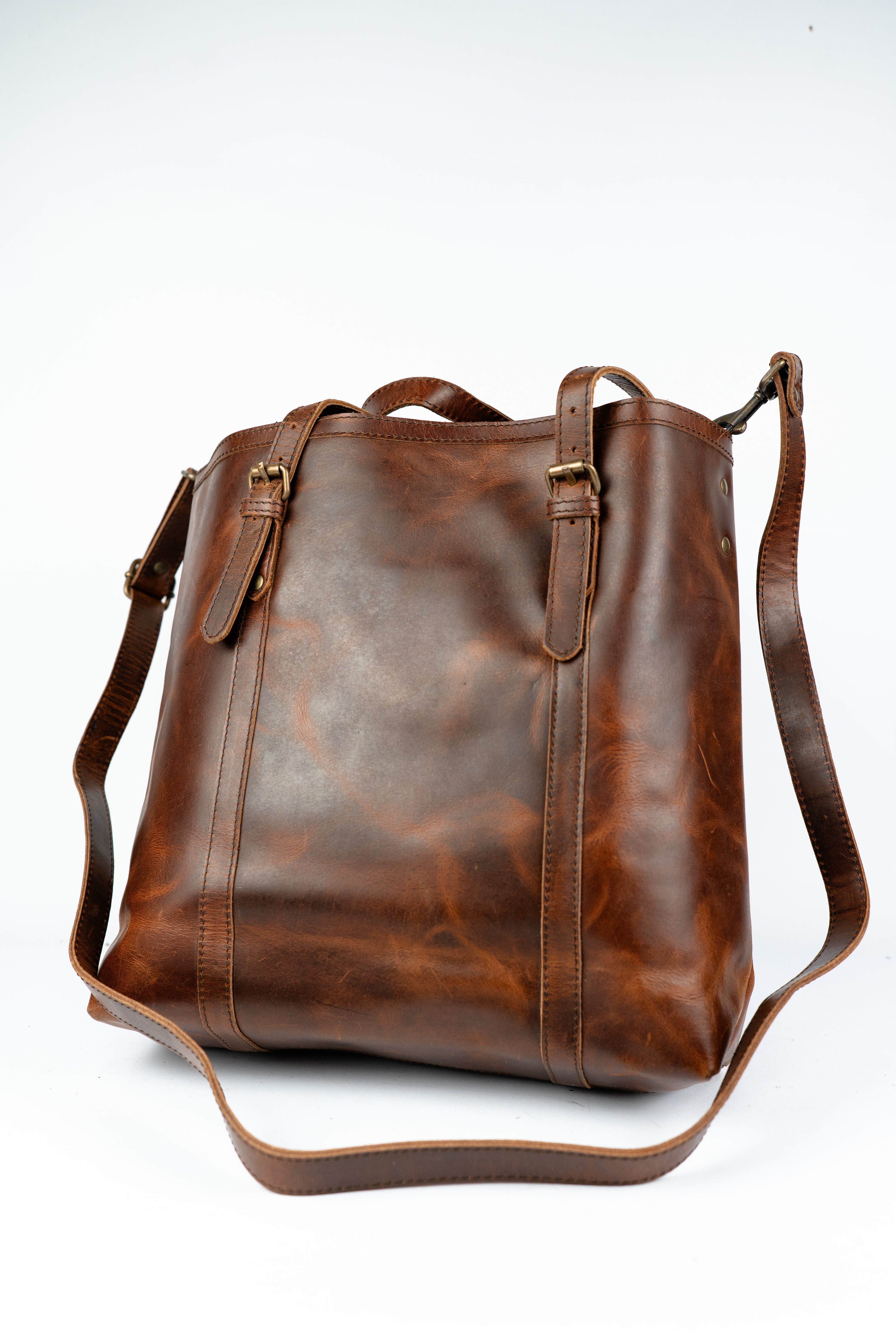 Leather Tote Bag, Crossbody Bucket Bag.