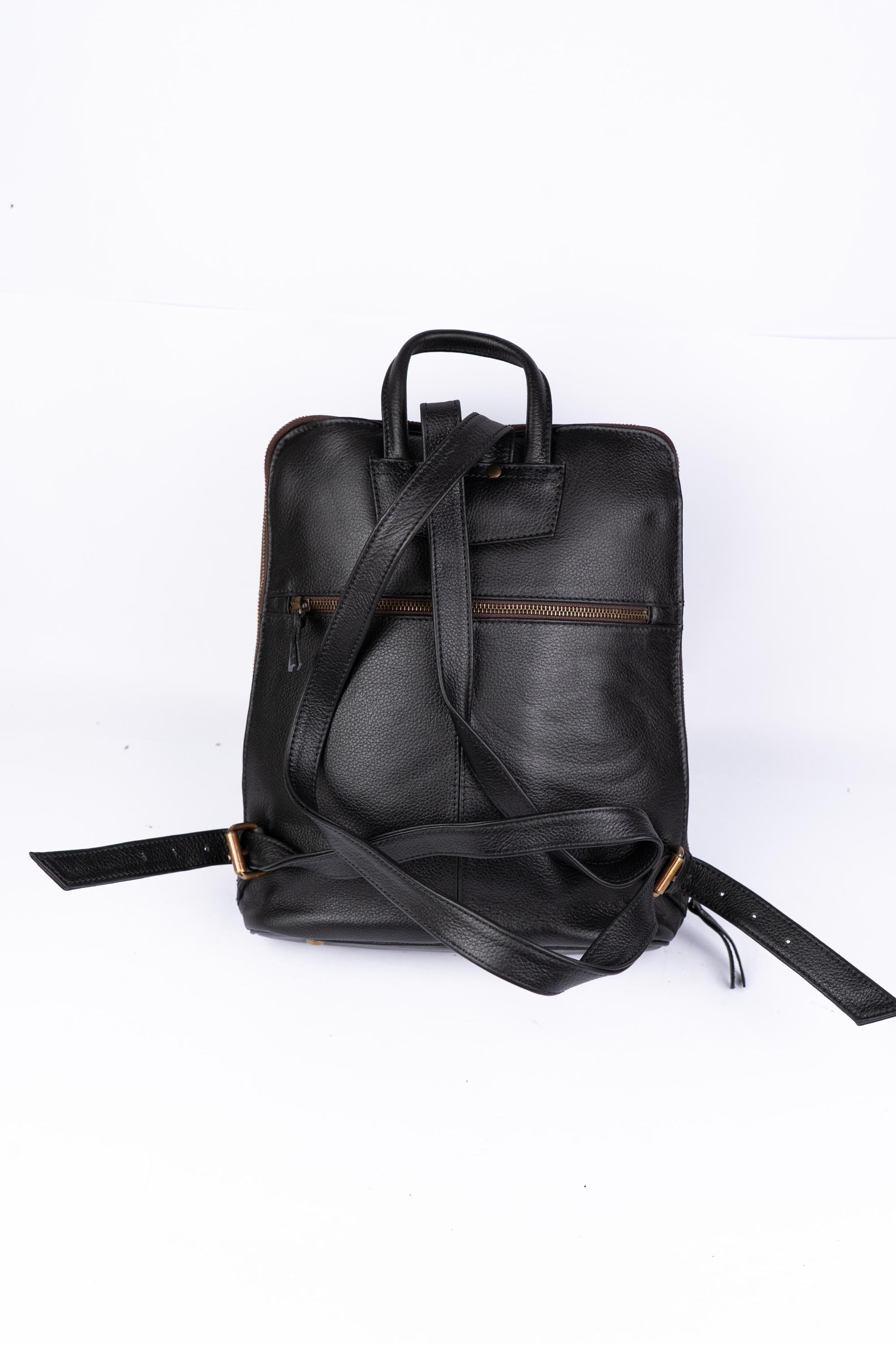 Leather Knapsack Rucksack, Slim Leather Backpack For Travel, Work, School, Shoulder Bag, Christmas Gifts For Women