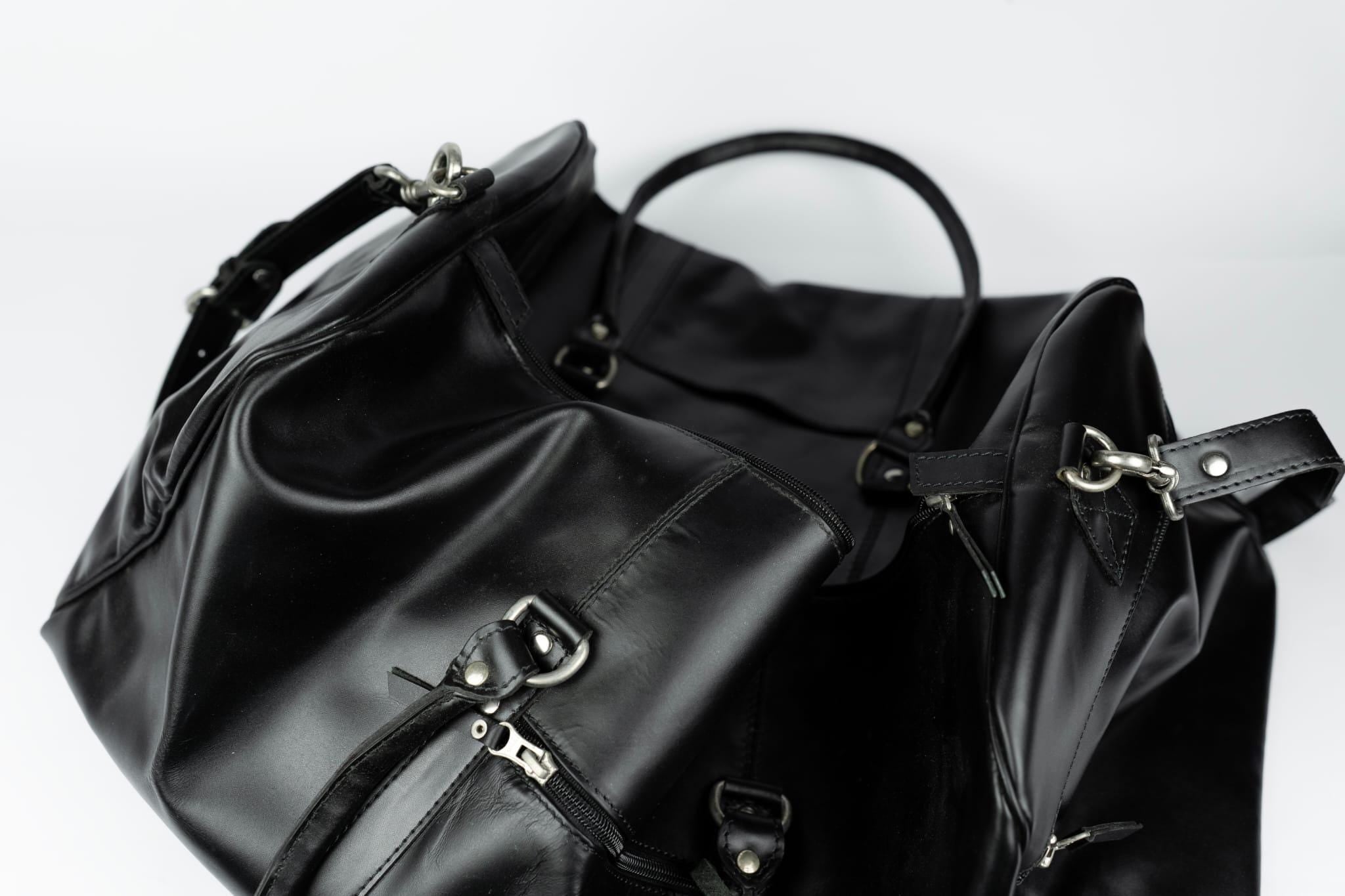 Handmade Full Grain Leather Duffle Bag Carry On Friendly Travel Weekender