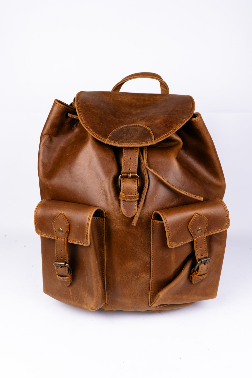 Handcrafted Leather Travel Rucksack, Full Grain Backpack, Personalized Gift.