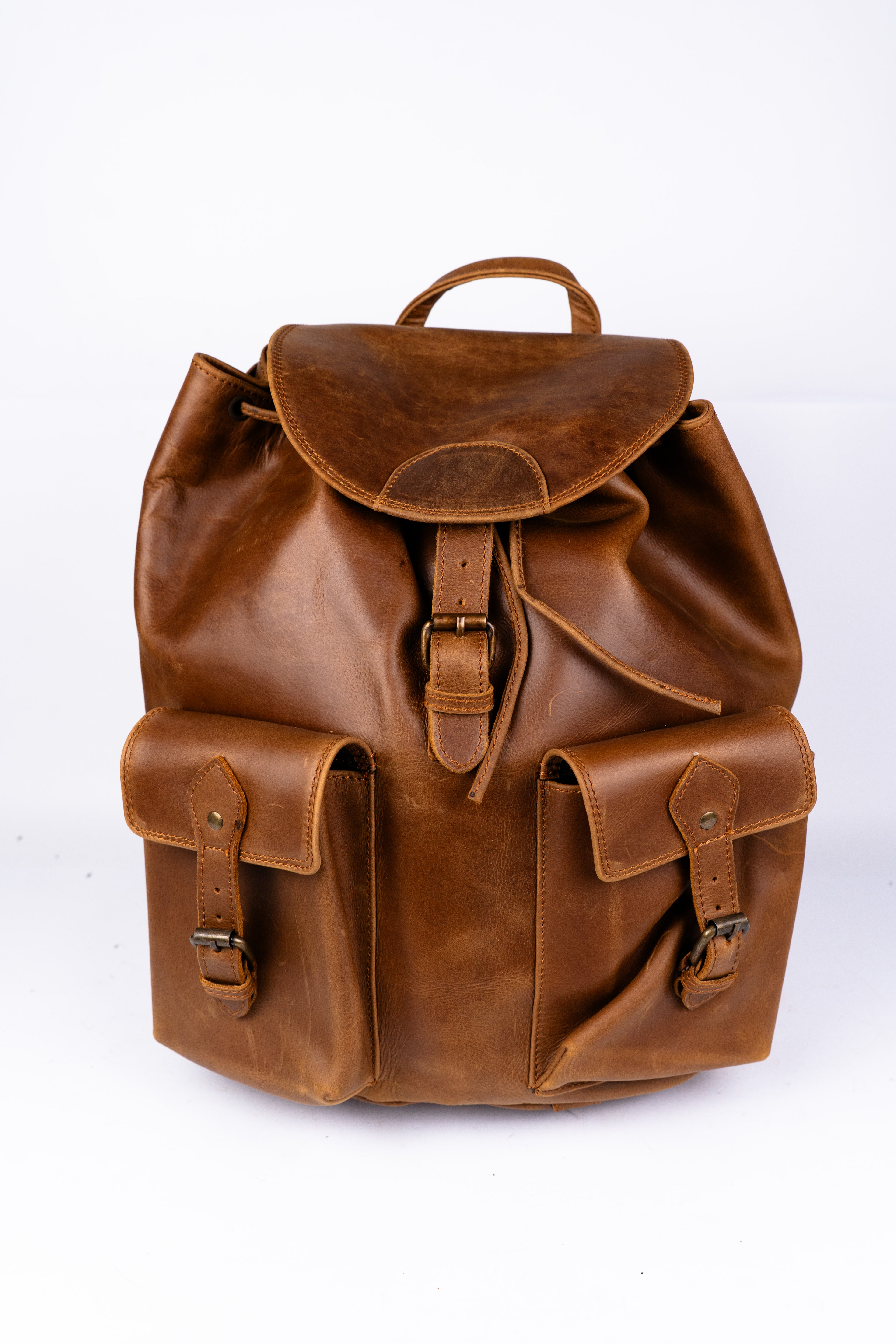 Handcrafted Leather Travel Rucksack, Full Grain Backpack, Personalized Gift.