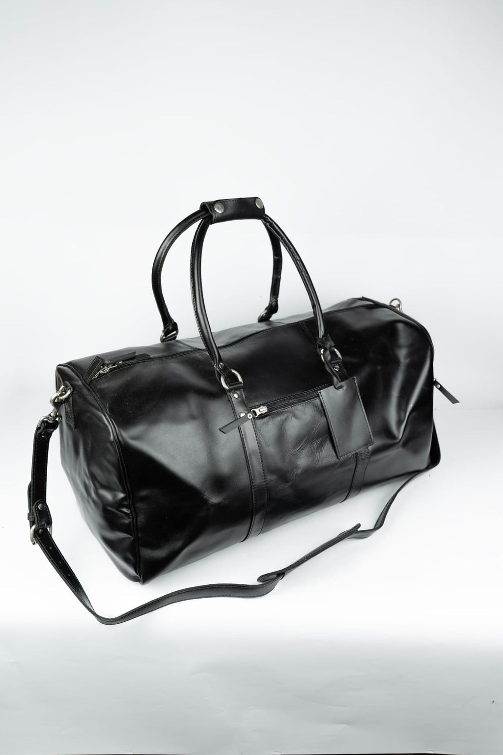 Handmade Full Grain Leather Duffle Bag Carry On Friendly Travel Weekender