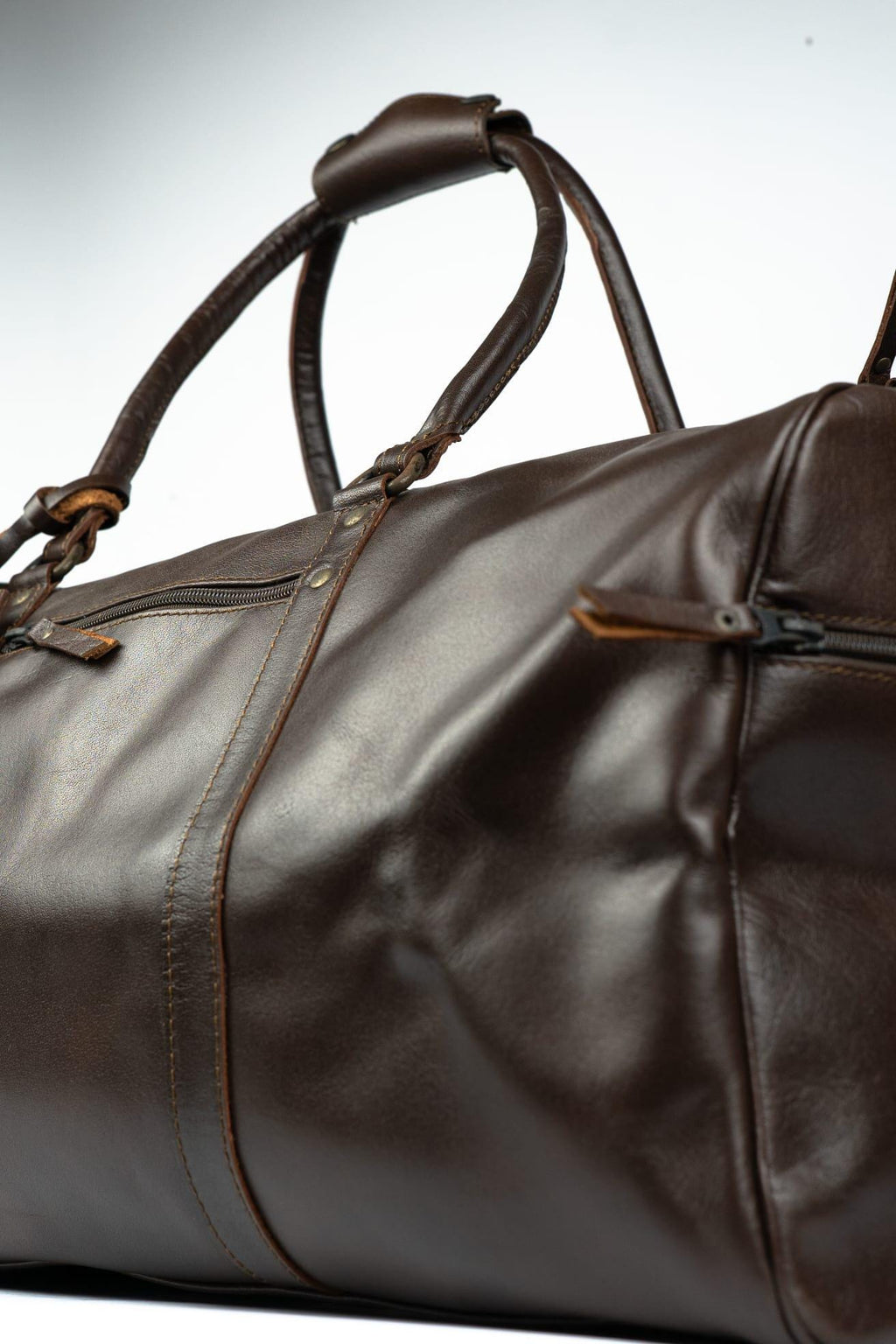 Handmade Full Grain Leather Duffle Bag Carry On Friendly Travel Weekender