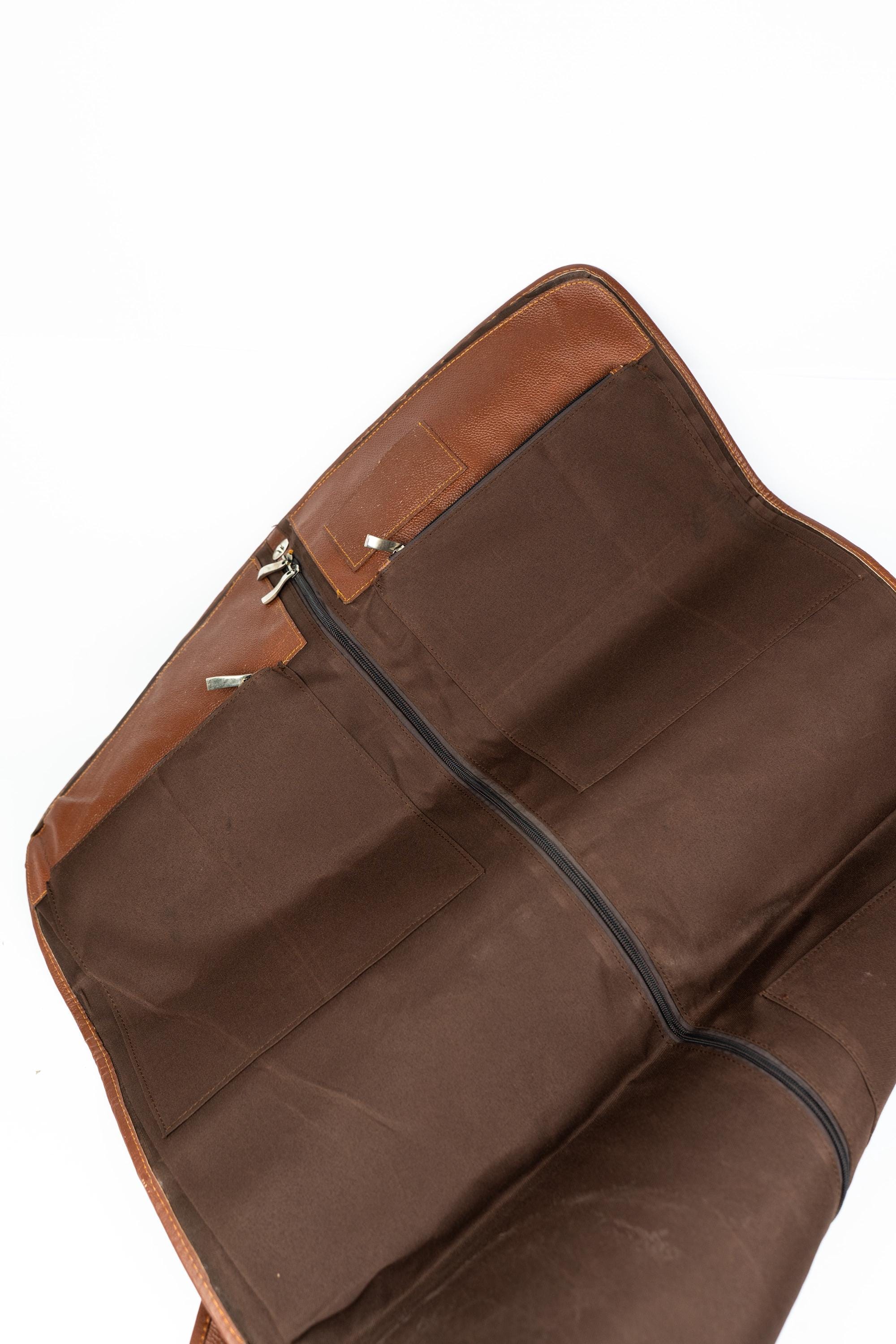 Leather Suit Carrier, Travel Garment Bag, Hanging Suit Cover, Wedding & Gift for Him,  Handmade Luggage Bag for Men, Groomsmen Gift