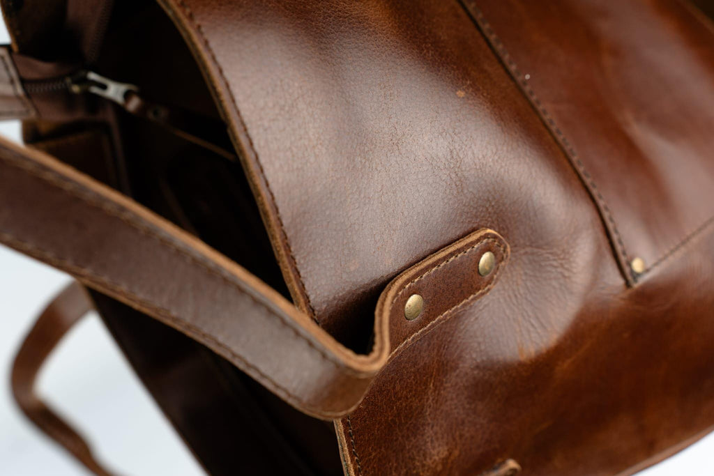 Personalized Leather Tote Bag, Crossbody Bucket Bag