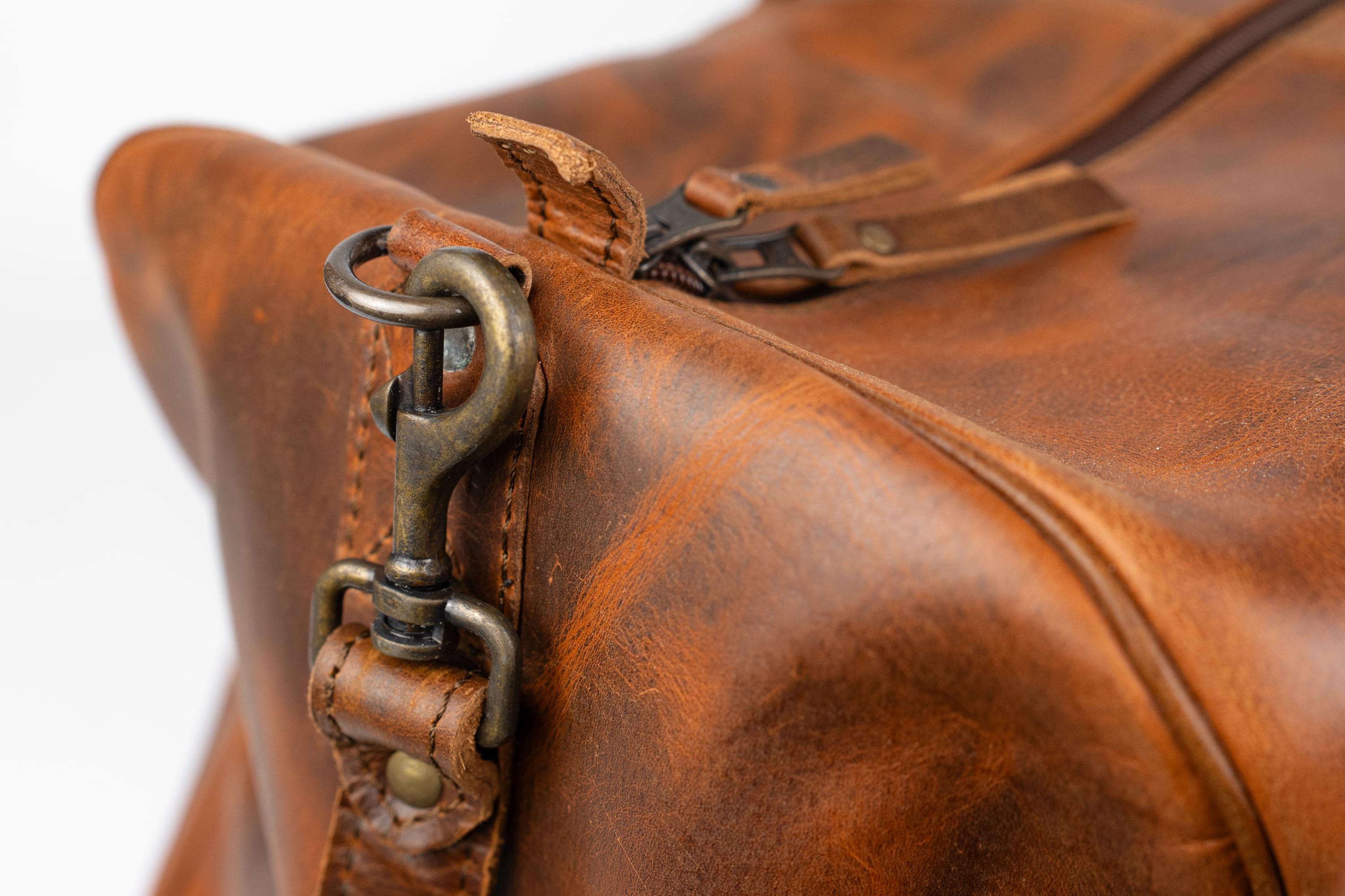 Personalized Full Grain Leather Duffle Bag, Travel Weekender