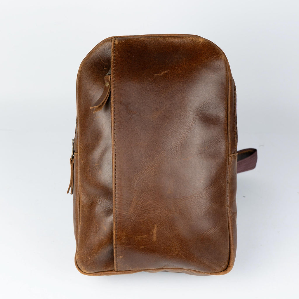 The Urban Sling, Full Grain Leather Crossbody, Sleek Utility Bag, Adjustable Shoulder Strap Sling for Travel and Daily Carry