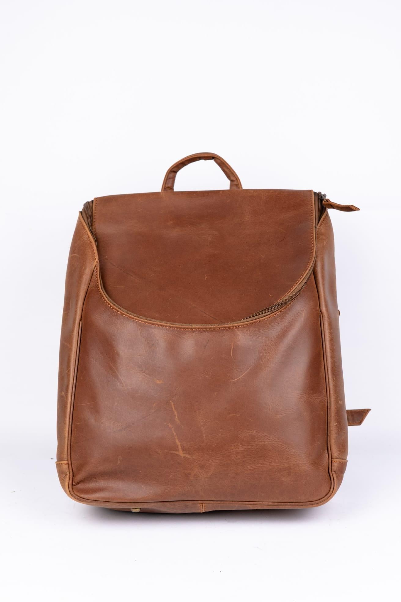 Leather Knapsack Rucksack, Slim Leather Backpack For Travel, Work, School, Shoulder Bag, Christmas Gifts For Women