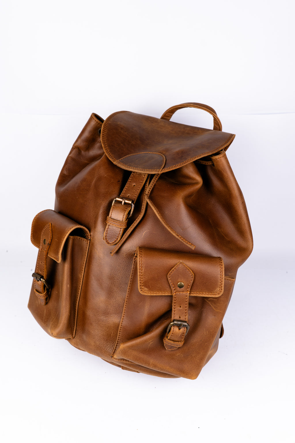 Handcrafted Leather Travel Rucksack, Full Grain Backpack, Personalized Gift.
