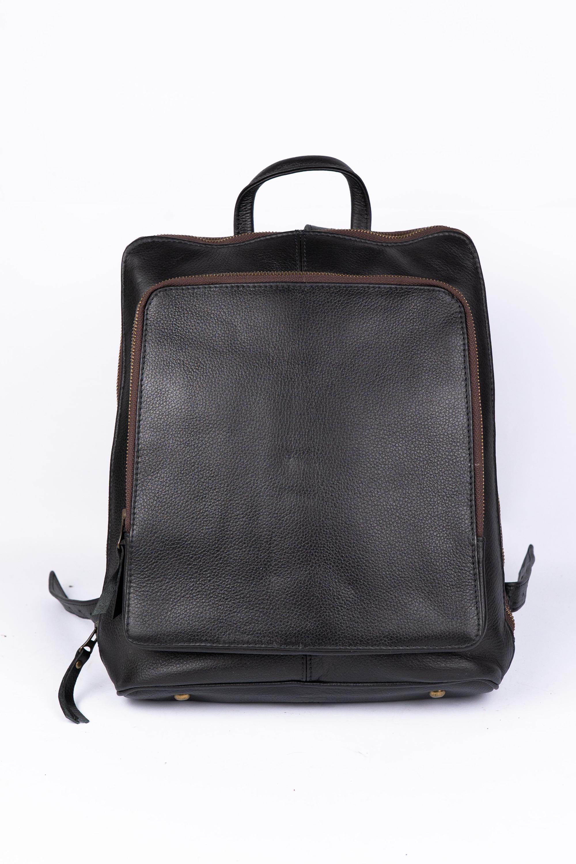 Leather Knapsack Rucksack, Slim Leather Backpack For Travel, Work, School, Shoulder Bag, Christmas Gifts For Women