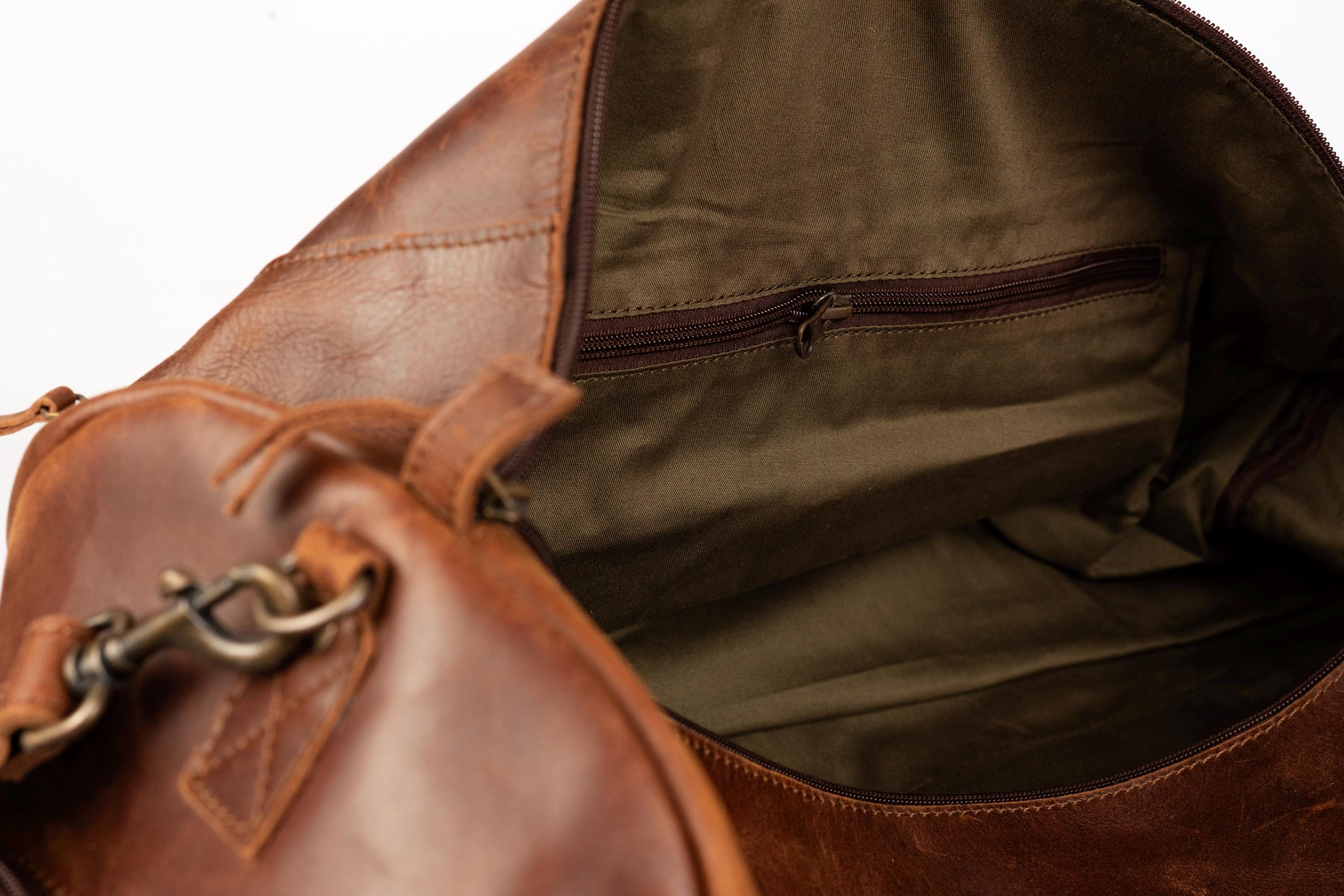 The Pioneer Duffle, Full Grain Leather Weekender Bag for Men with Shoe Compartment, Luggage Carryon Bag