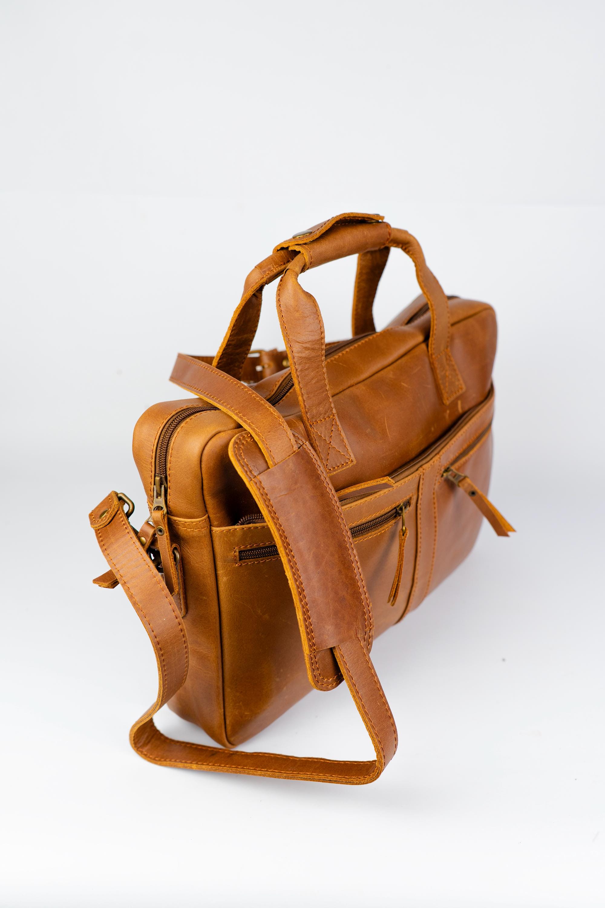 Full Grain Leather Briefcase, Messenger Bag, Leather Shoulder Bag, Laptop Bag, Top Handle Bag Fits 17 Inch Laptop Graduation Gifts For Him