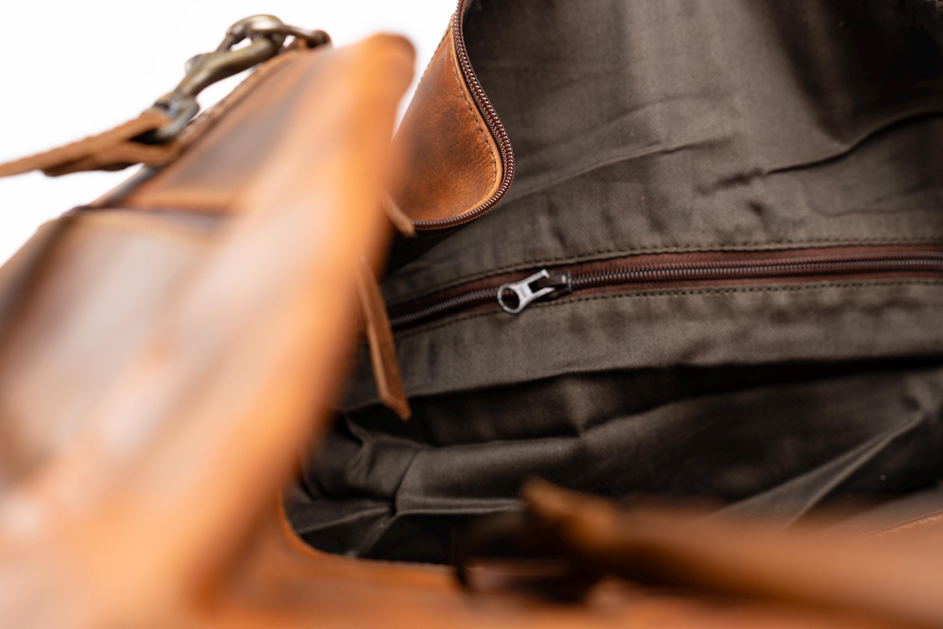 Personalized Full Grain Leather Duffle Bag, Travel Weekender