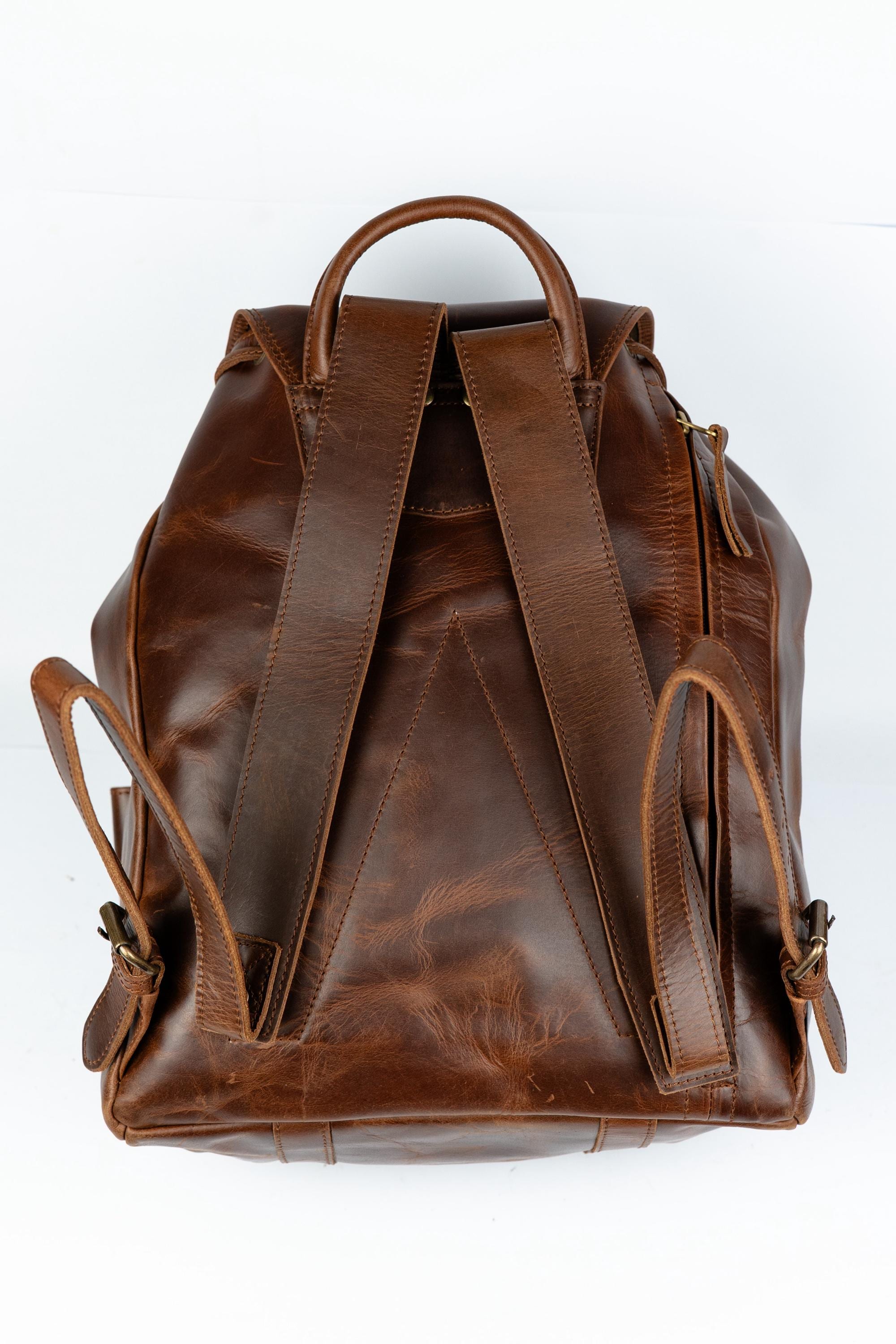 Handcrafted Leather Travel Rucksack, Full Grain Backpack, Personalized Gift