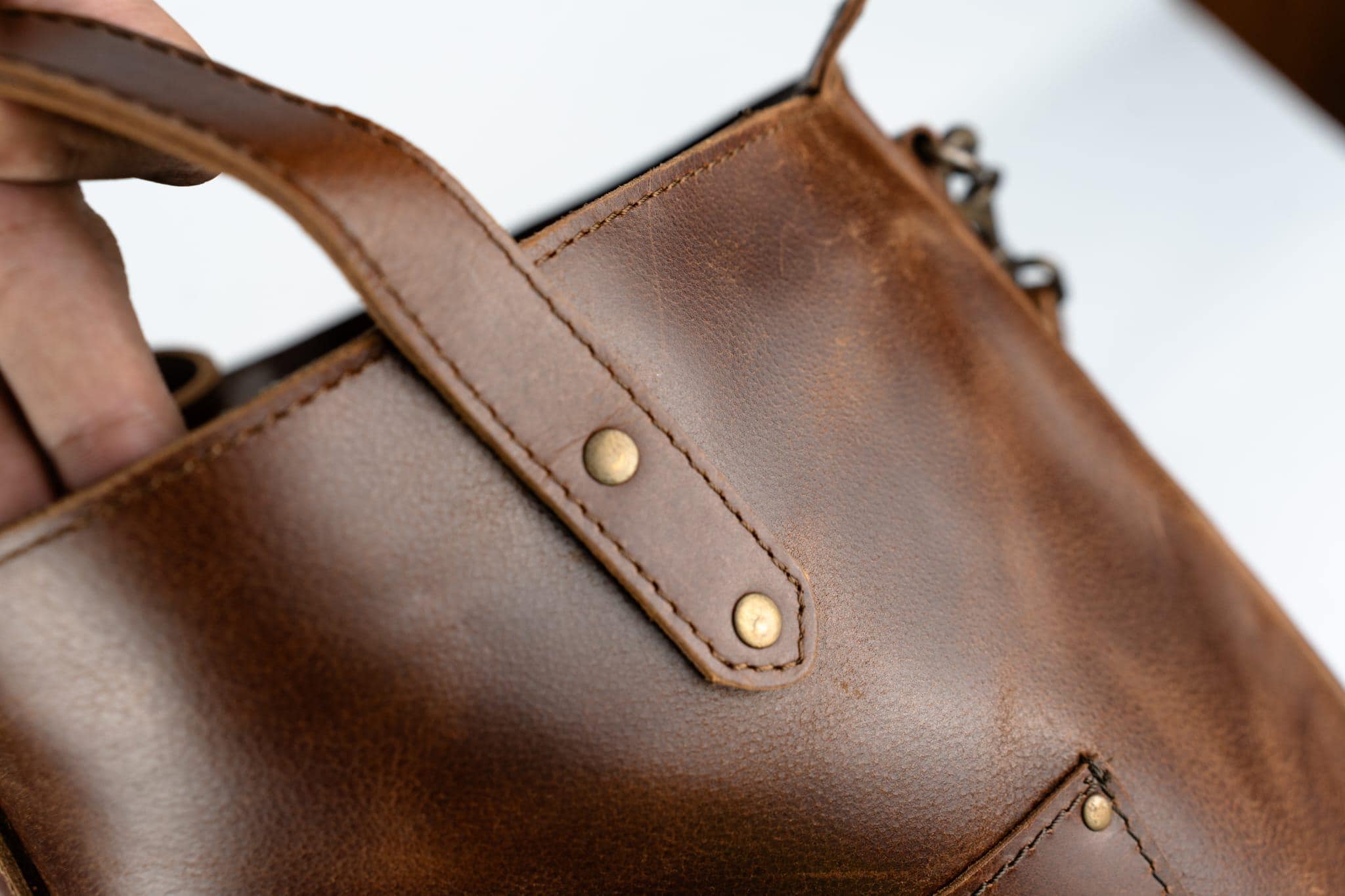 Personalized Leather Tote Bag, Crossbody Bucket Bag