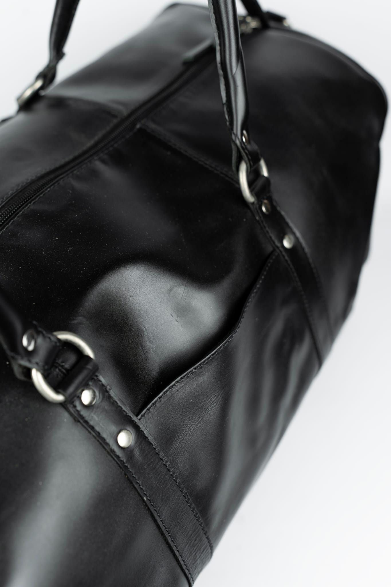 Handmade Full Grain Leather Duffle Bag Carry On Friendly Travel Weekender