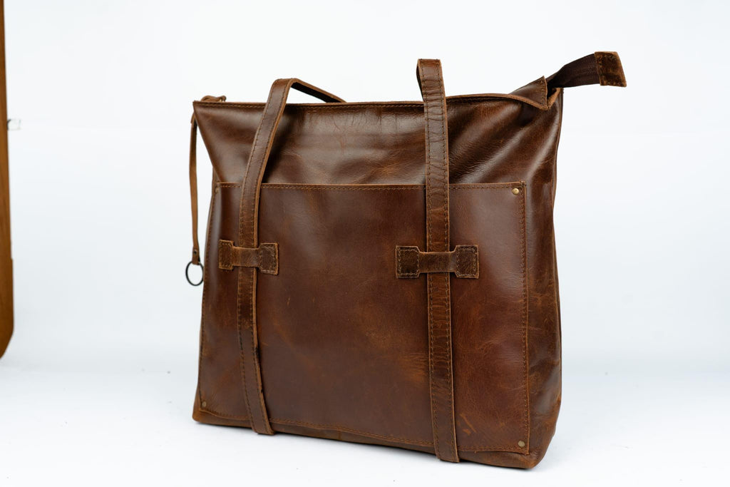 Genuine Leather Tote Bag, Crossbody Shoulder Bucket Purse