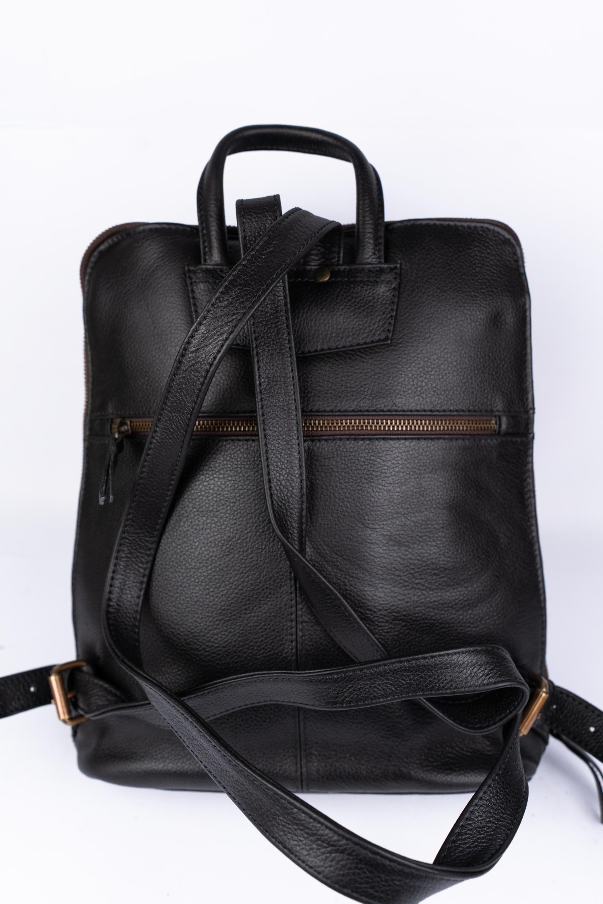 Leather Knapsack Rucksack, Slim Leather Backpack For Travel, Work, School, Shoulder Bag, Christmas Gifts For Women