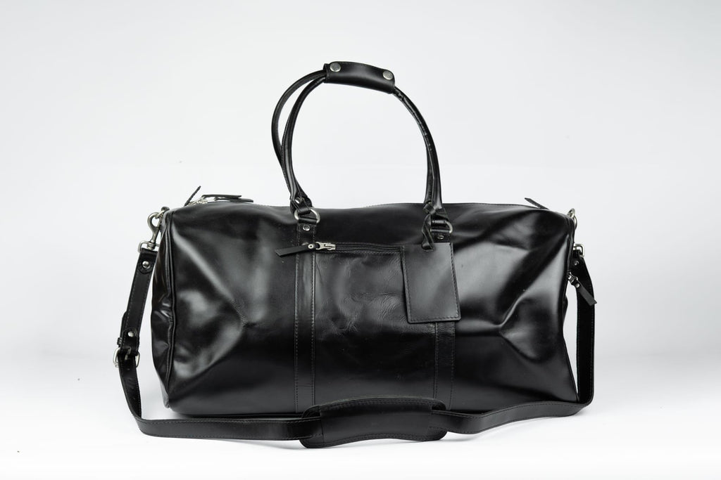 Handmade Full Grain Leather Duffle Bag Carry On Friendly Travel Weekender