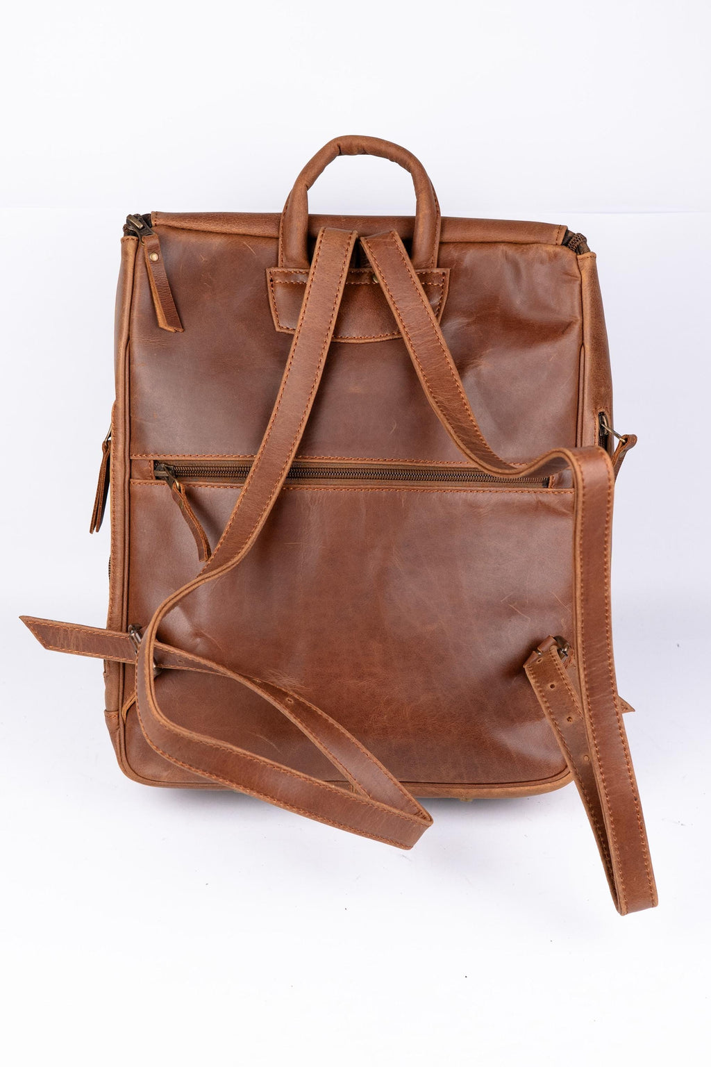 Leather Knapsack Rucksack, Slim Leather Backpack For Travel, Work, School, Shoulder Bag, Christmas Gifts For Women