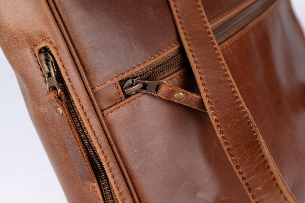 Leather Knapsack Rucksack, Slim Leather Backpack For Travel, Work, School, Shoulder Bag, Christmas Gifts For Women