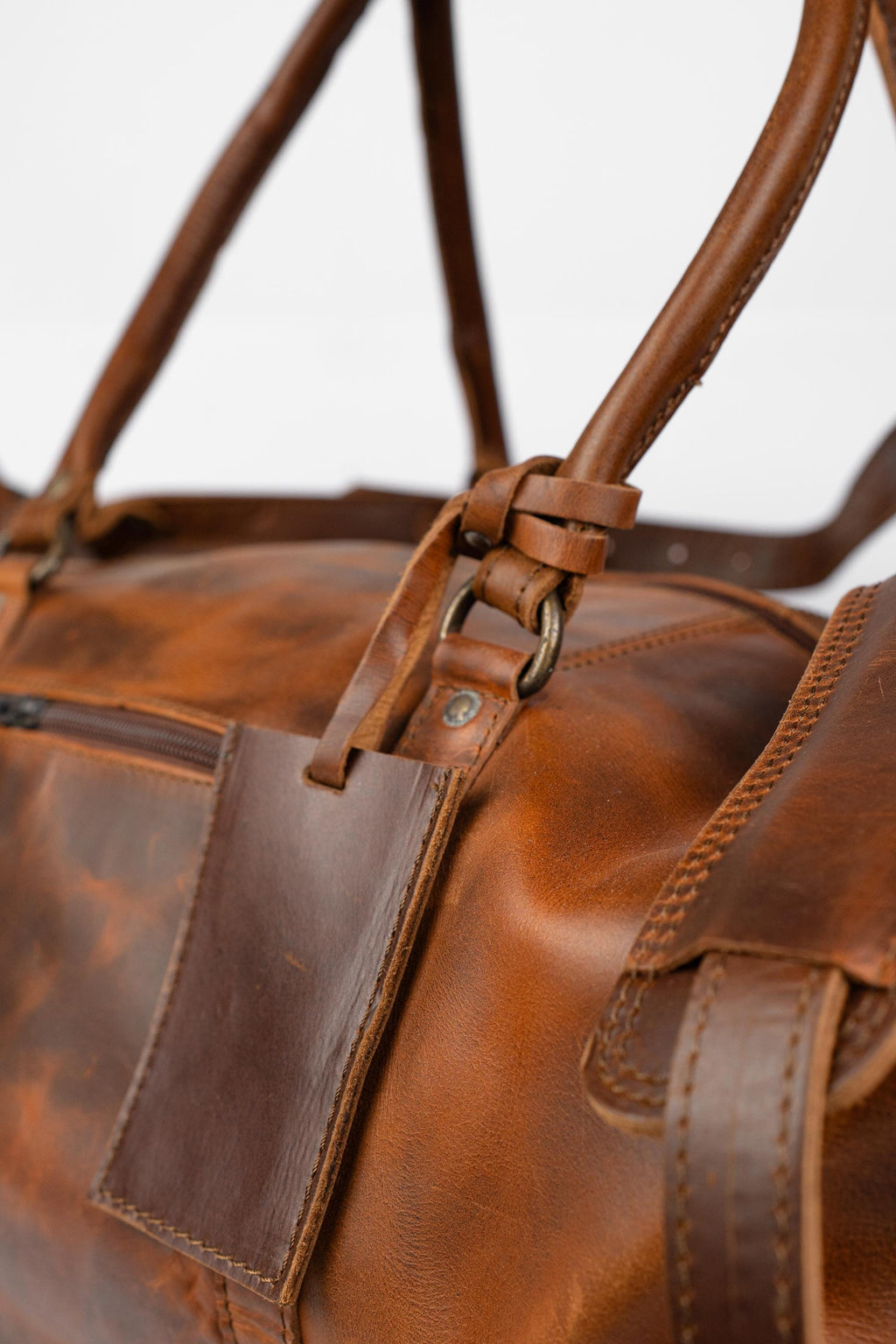 Personalized Full Grain Leather Duffle Bag, Travel Weekender