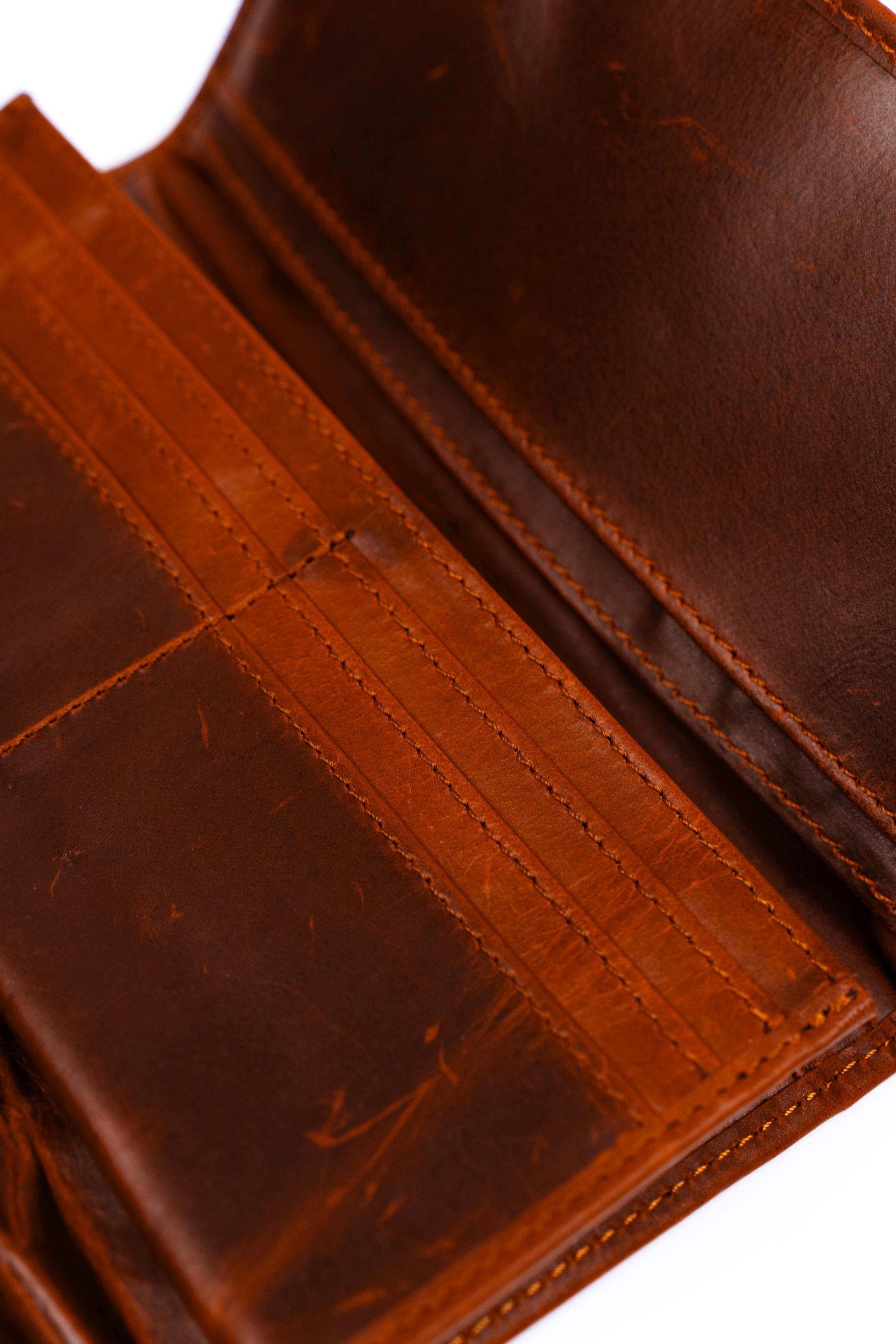 Genuine Leather Credit Card Holder, Handcrafted French Calfskin Long Wallet