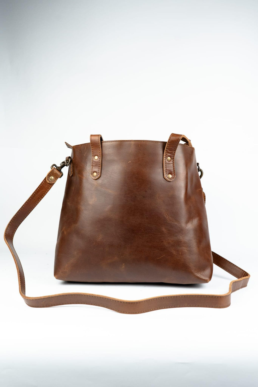 Personalized Leather Tote Bag, Crossbody Bucket Bag