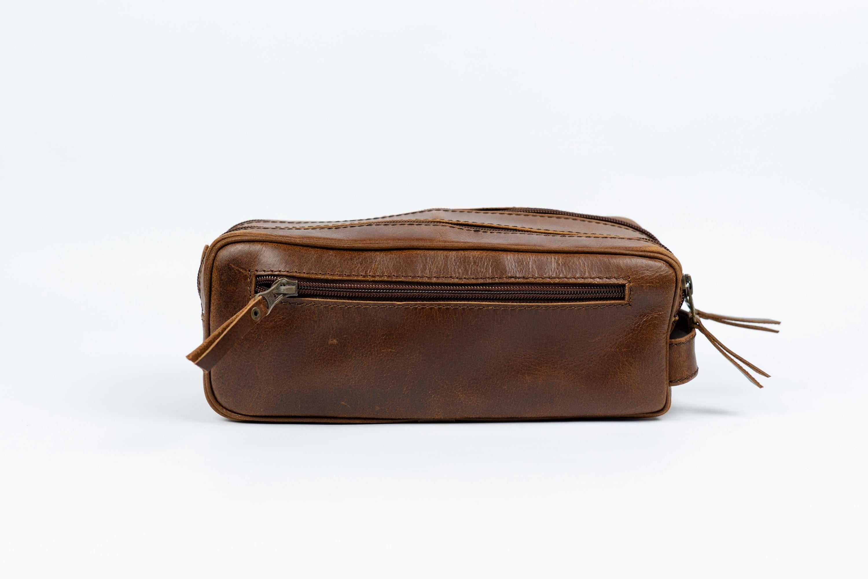 The Voyager 3 Zip, Handcrafted Full Grain Leather Dopp Kit, Toiletry Bag for Travel & Daily Use